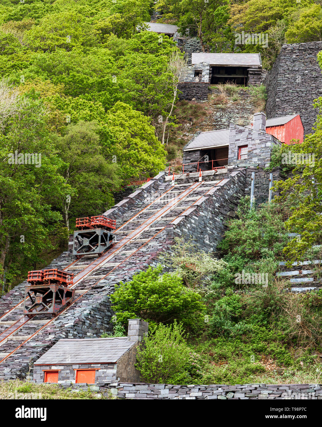 Cava di ardesia presso il National Slate Museum a Llanberis, il Galles del nord. Foto Stock
