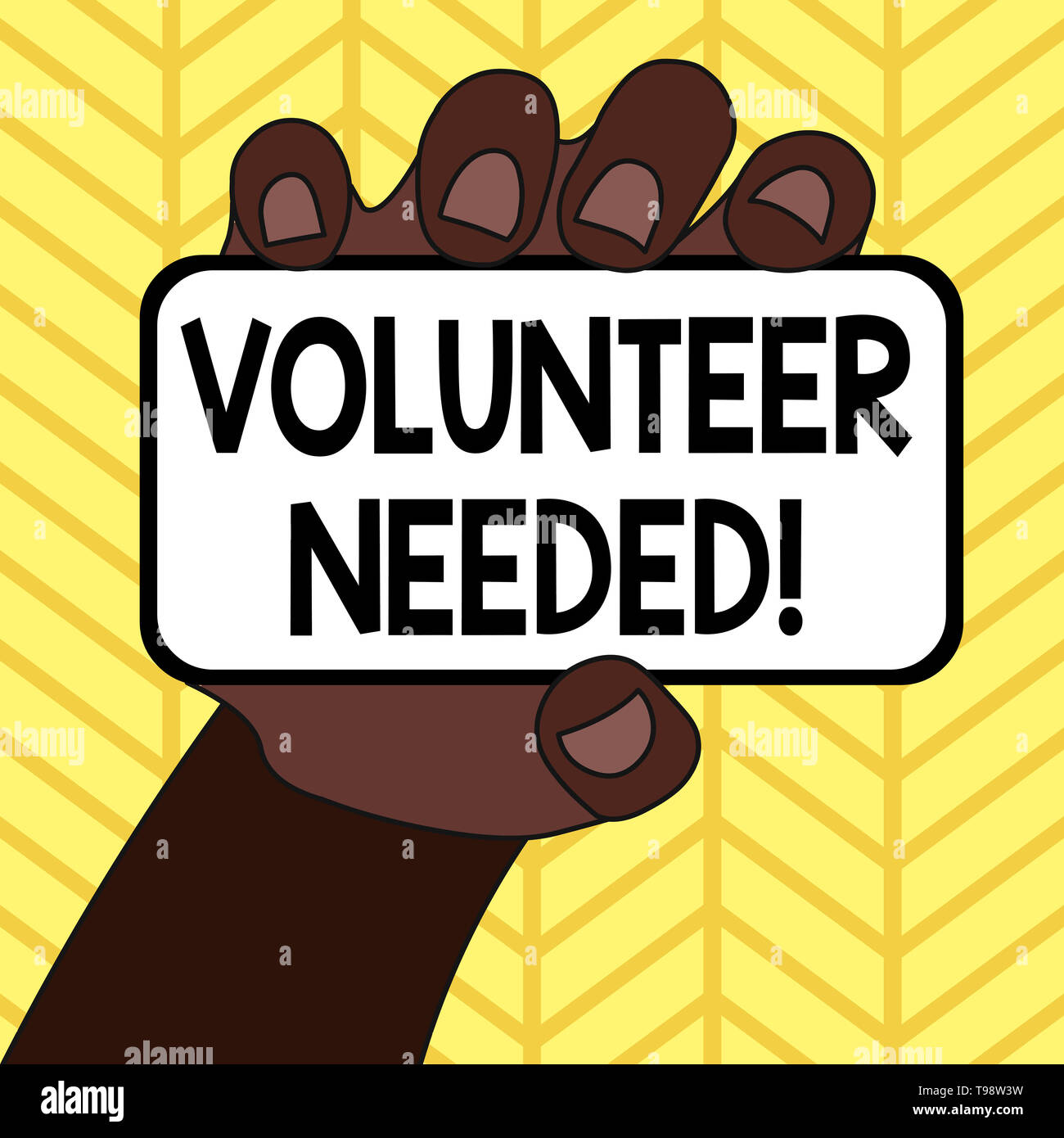 La grafia la scrittura di testo necessari volontari. Foto concettuale chiedendo dimostrando al lavoro di organizzazione senza essere pagati Foto Stock
