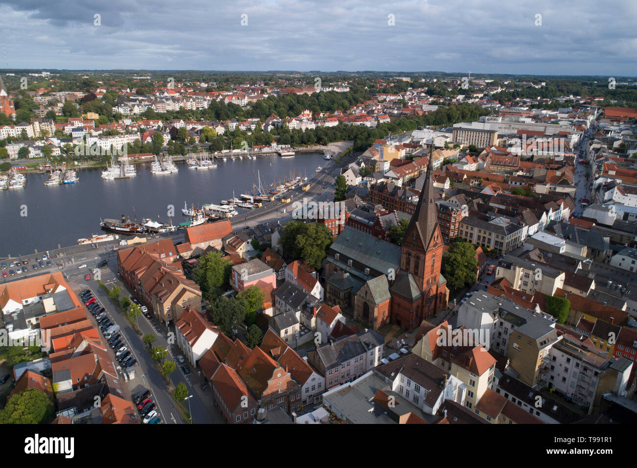 Le foto aeree di Flensburg, Mar Baltico, Germania Foto Stock