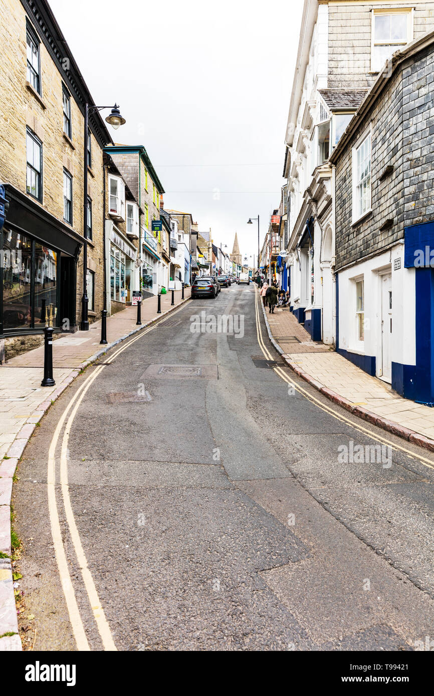 Kingsbridge, Devon, Regno Unito, Inghilterra, Kingsbridge è una città commerciale e turistico nel Sud i prosciutti di distretto di Devon, Inghilterra, centro, negozi, road, Foto Stock