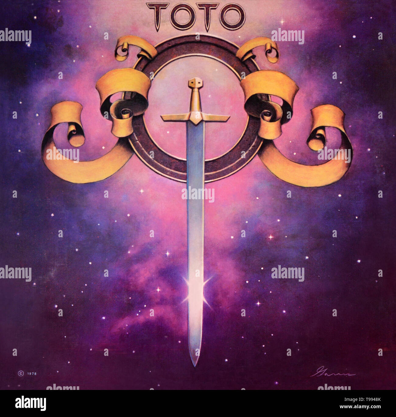 Toto - copertina originale in vinile - Toto - 1978 Foto Stock