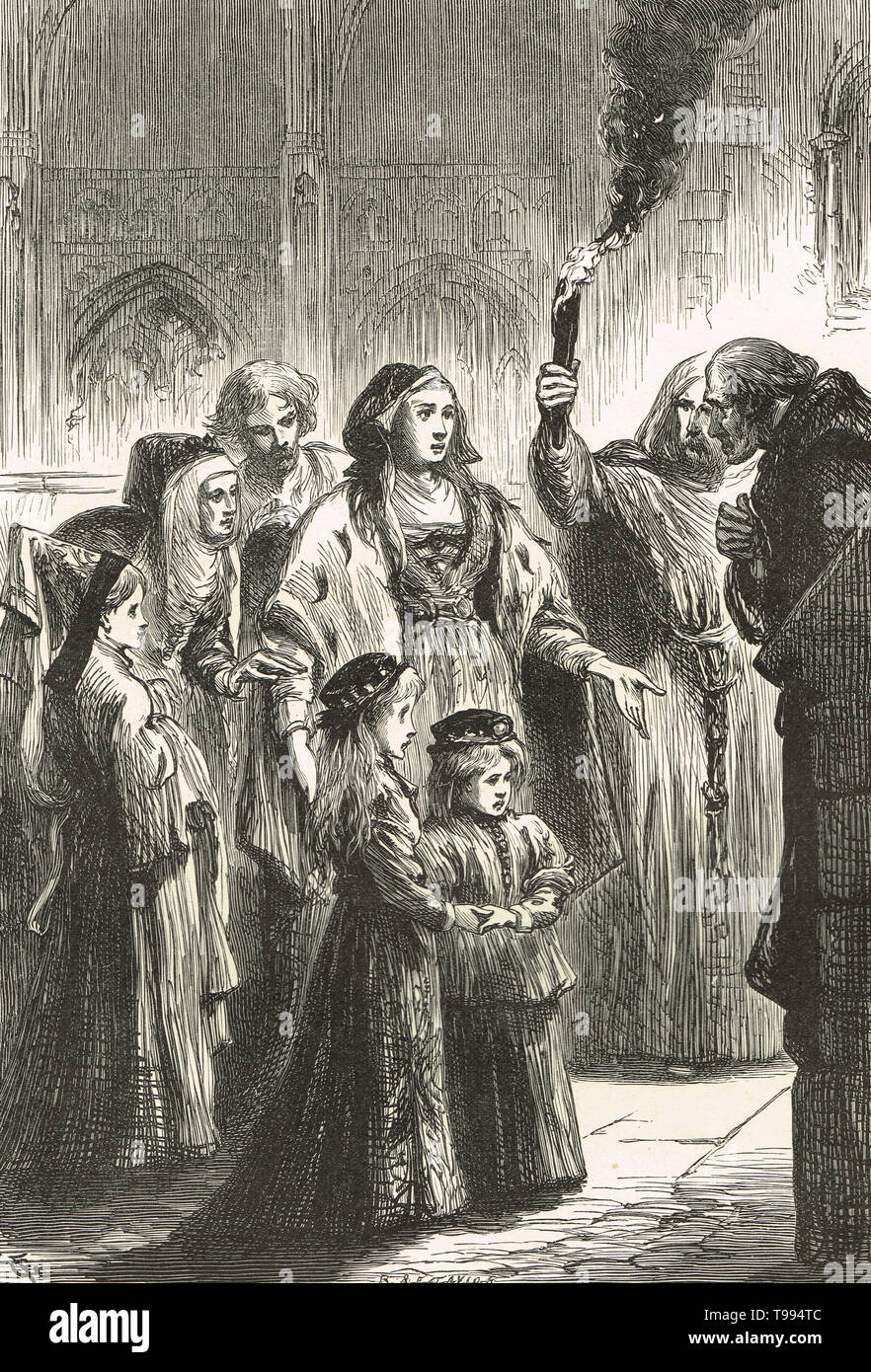 Elizabeth Sir Alfred Hitchcock,tenendo santuario a Westminster Abbey, 1469 Foto Stock