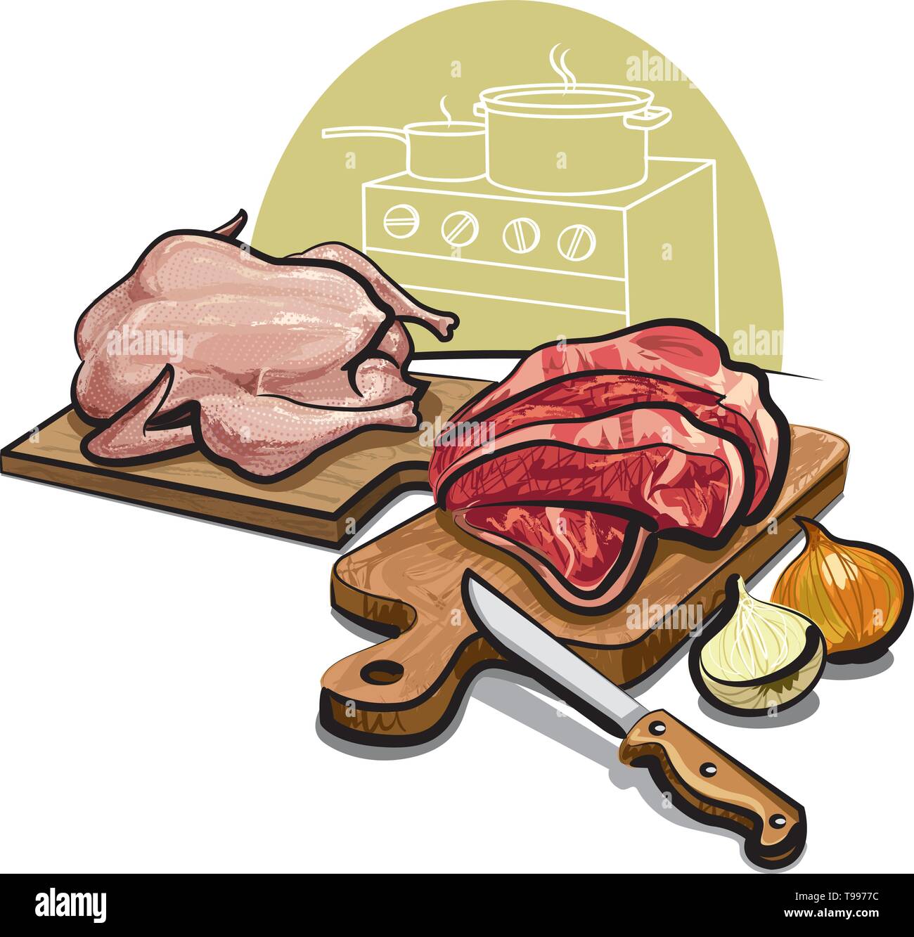 carne cruda Illustrazione Vettoriale