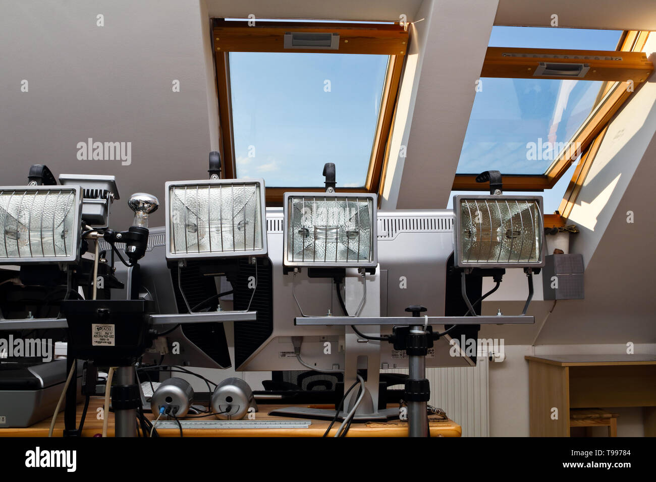 La luce nella fotografia - luce naturale e artificiale Foto Stock