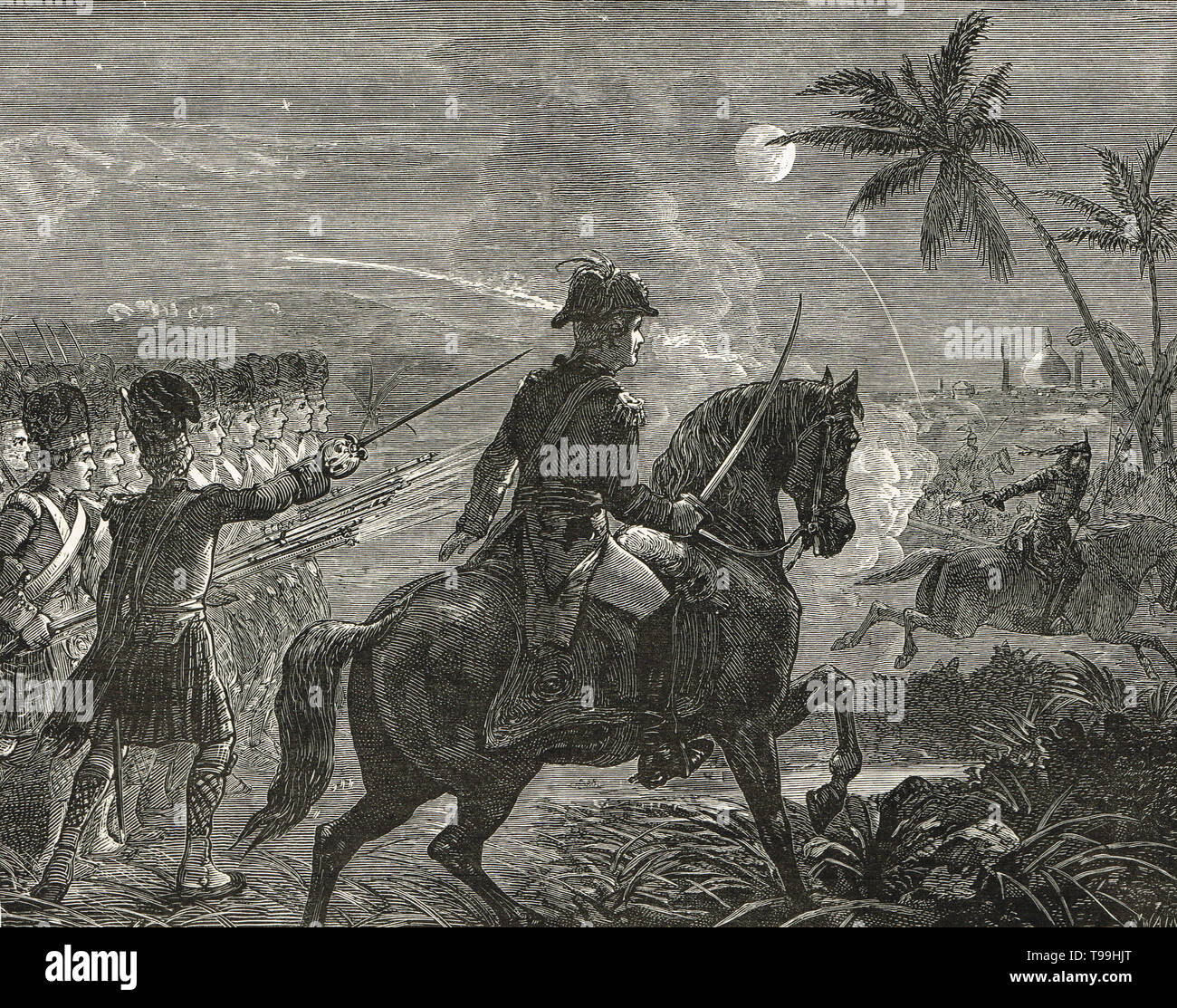 La carica dei montanari, Assedio di Seringapatam, 1792 Foto Stock