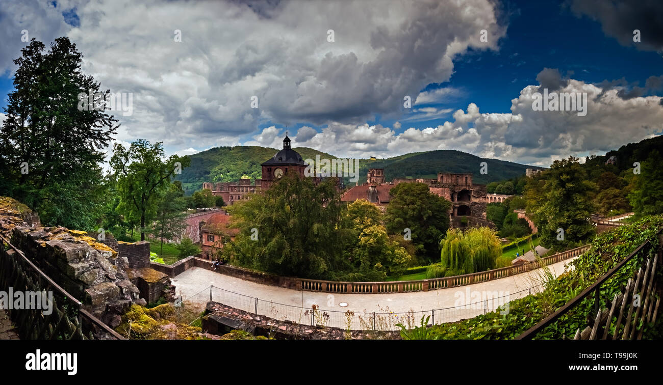 Heidelberg, Germania: la città e il castello. Foto Stock