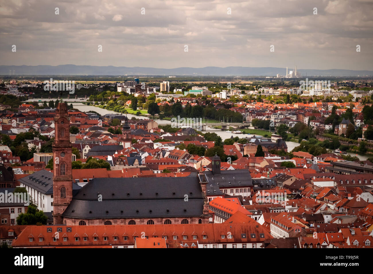 Heidelberg, Germania: la città e il castello. Foto Stock