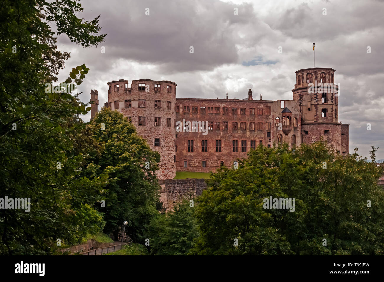 Heidelberg, Germania: la città e il castello. Foto Stock