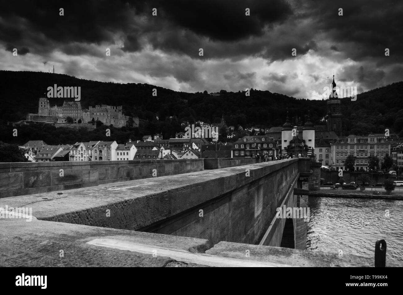 Heidelberg, Germania: la città e il castello. Foto Stock