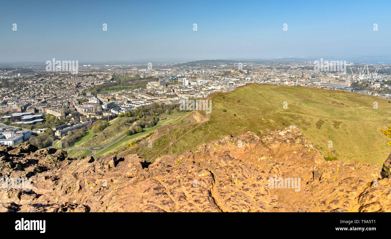 Vista da Arthur' Seat di Edimburgo , in Scozia Foto Stock