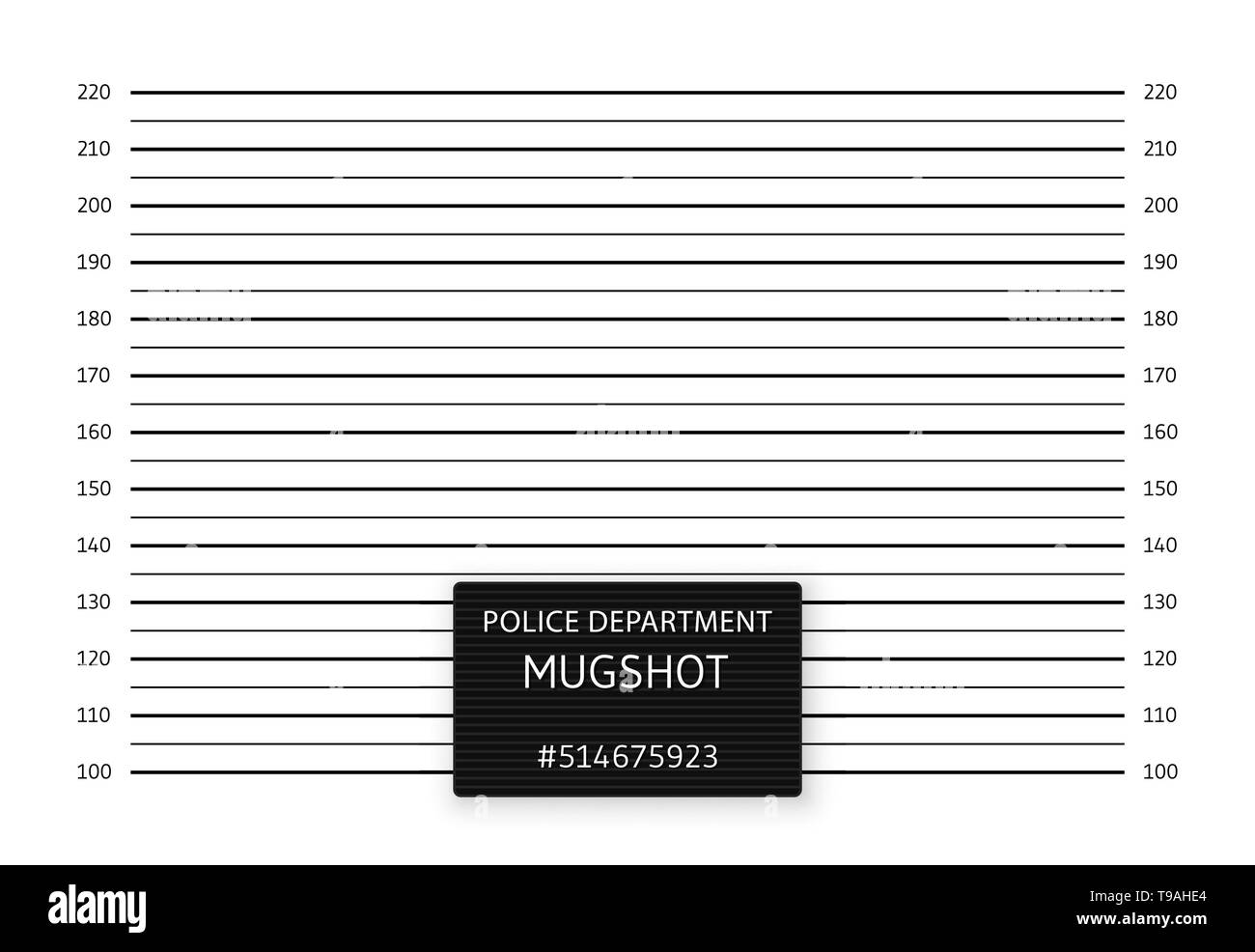 Lineup di polizia o mugshot sfondo. Illustrazione Vettoriale. Illustrazione Vettoriale