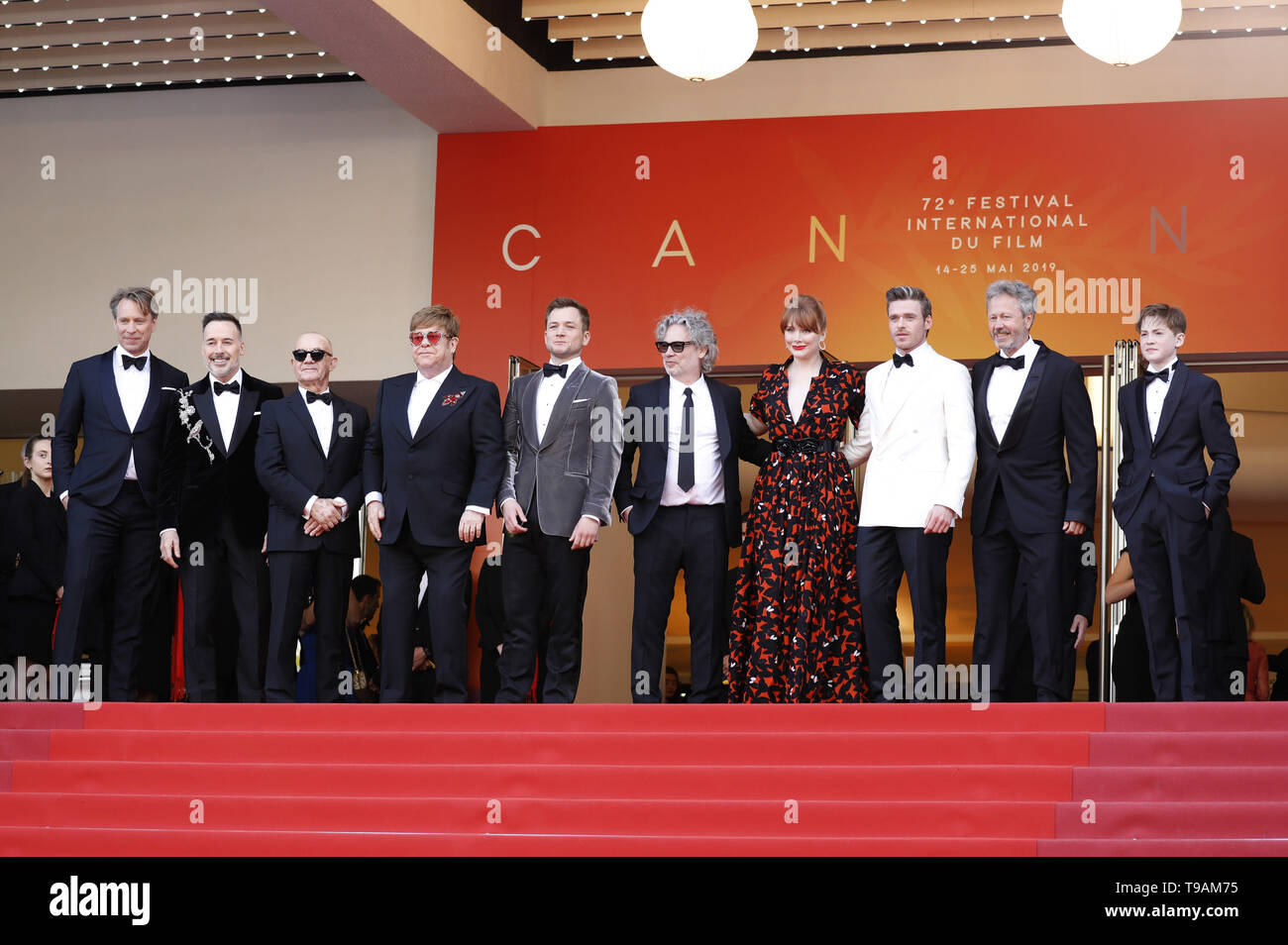 Giles Martin, David arredare, Bernie Taupin, Elton John, Taron Egerton, Dexter Fletcher, Bryce Dallas Howard e Richard Madden frequentando il 'Rocketman' premiere durante la 72a Cannes Film Festival presso il Palais des Festivals il 16 maggio 2019 a Cannes, Francia | Utilizzo di tutto il mondo Foto Stock