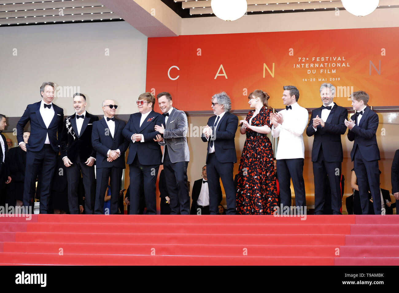 Giles Martin, David arredare, Bernie Taupin, Elton John, Taron Egerton, Dexter Fletcher, Bryce Dallas Howard e Richard Madden frequentando il 'Rocketman' premiere durante la 72a Cannes Film Festival presso il Palais des Festivals il 16 maggio 2019 a Cannes, Francia | Utilizzo di tutto il mondo Foto Stock