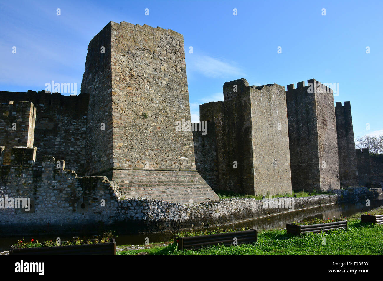 Fortezza medievale, Smederevo Szendrő, Serbia, Europa Foto Stock