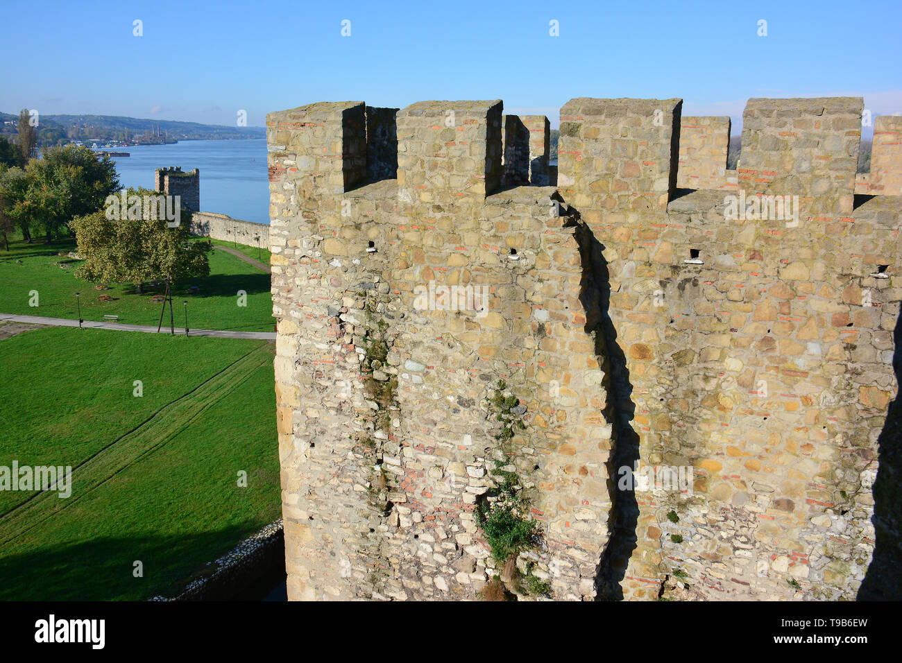 Fortezza medievale, Smederevo Szendrő, Serbia, Europa Foto Stock