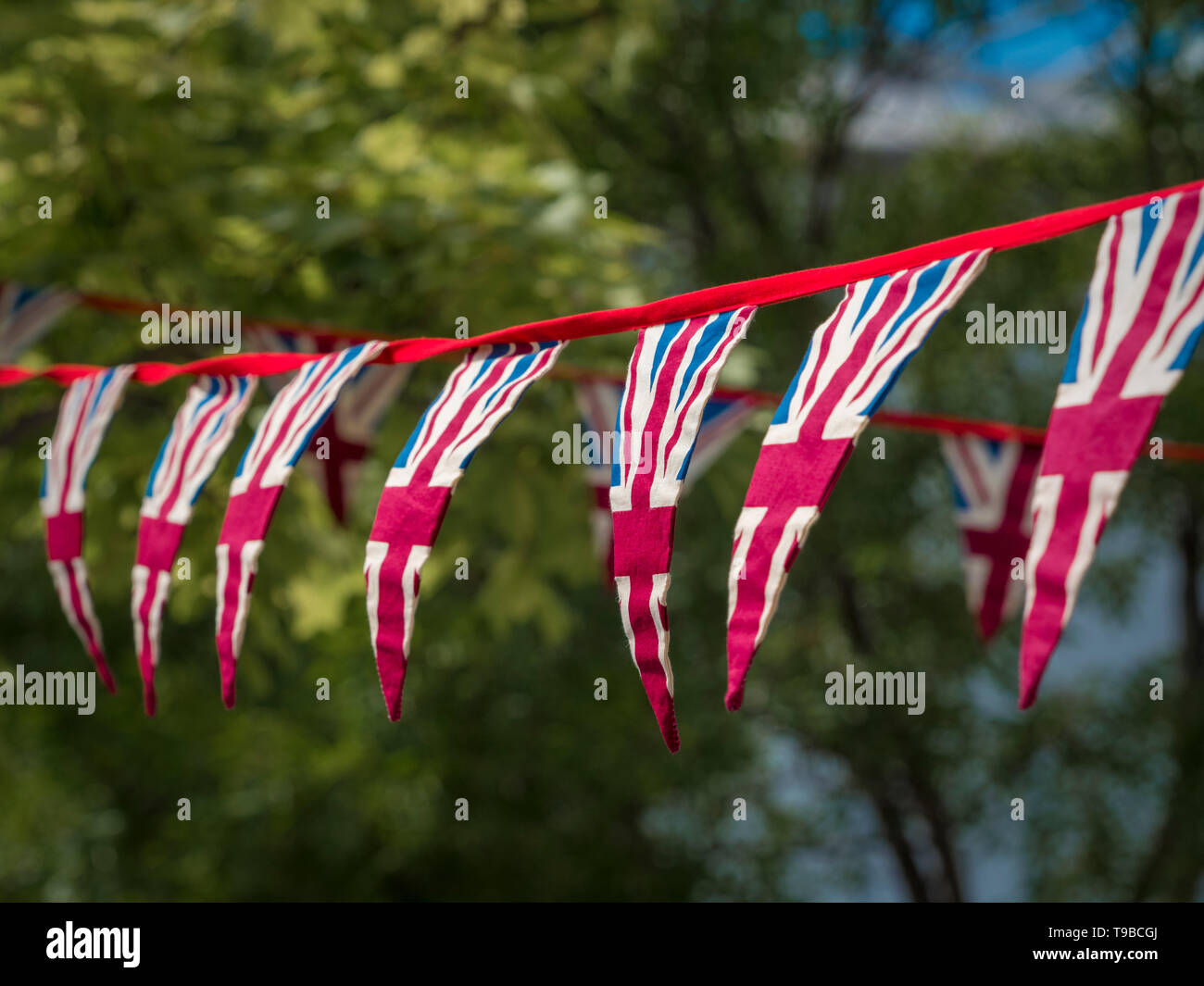 Unione Jack bunting Foto Stock