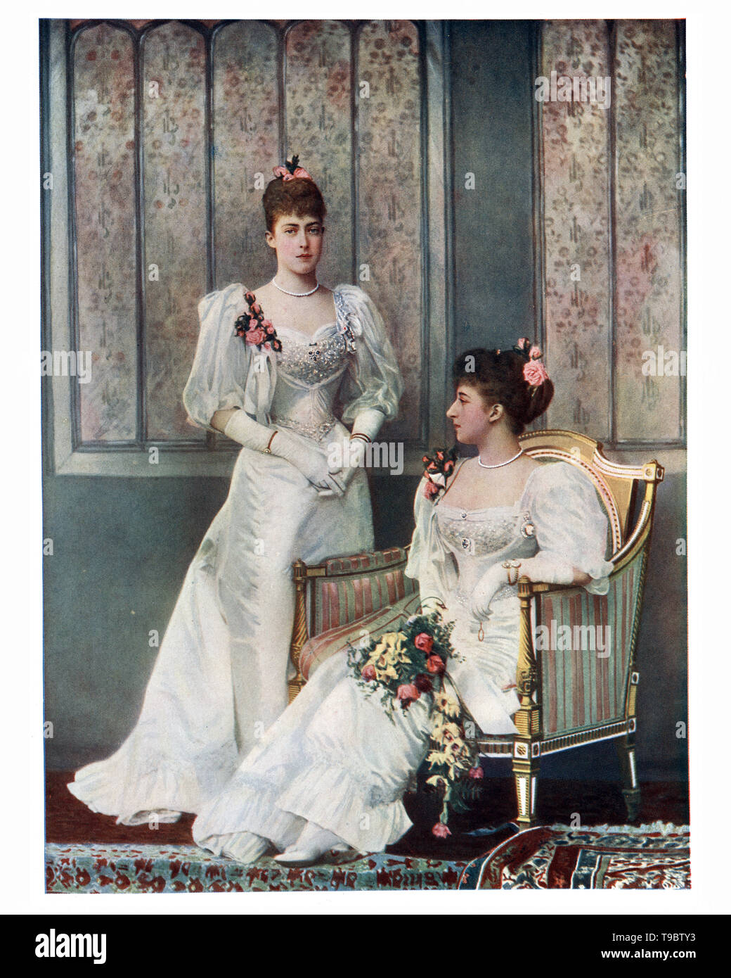 La Principessa Victoria del Regno Unito e la principessa Maud del Galles, è stata la regina della Norvegia come sposa del re Haakon vii. Foto Stock