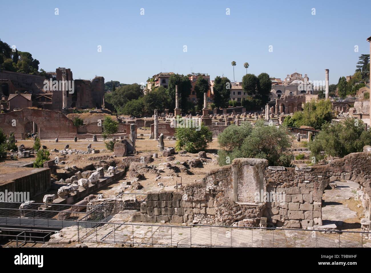 Antico Foro Romano via Sacra Foto Stock