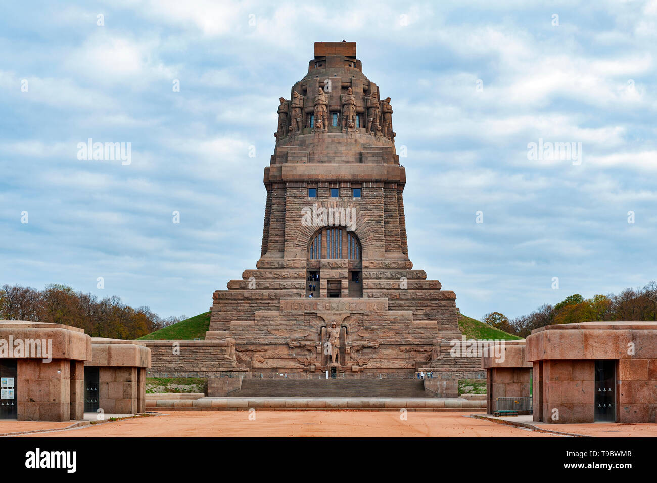 Il monumento della Battaglia delle Nazioni, memoriale della sconfitta di Napoleone nella guerra della sesta coalizione a città di Lipsia in Germania Foto Stock