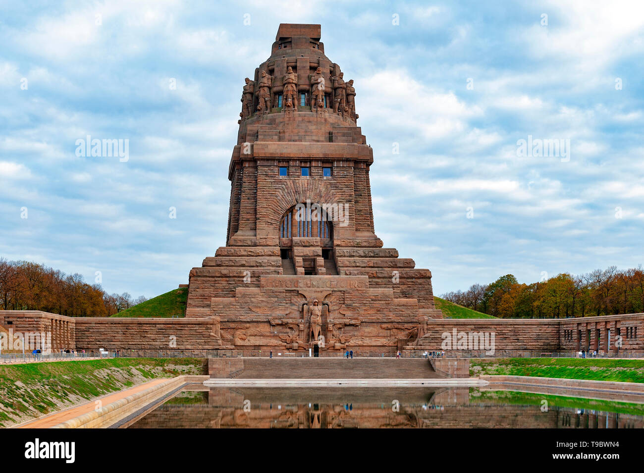 Il monumento della Battaglia delle Nazioni, memoriale della sconfitta di Napoleone nella guerra della sesta coalizione a città di Lipsia in Germania Foto Stock