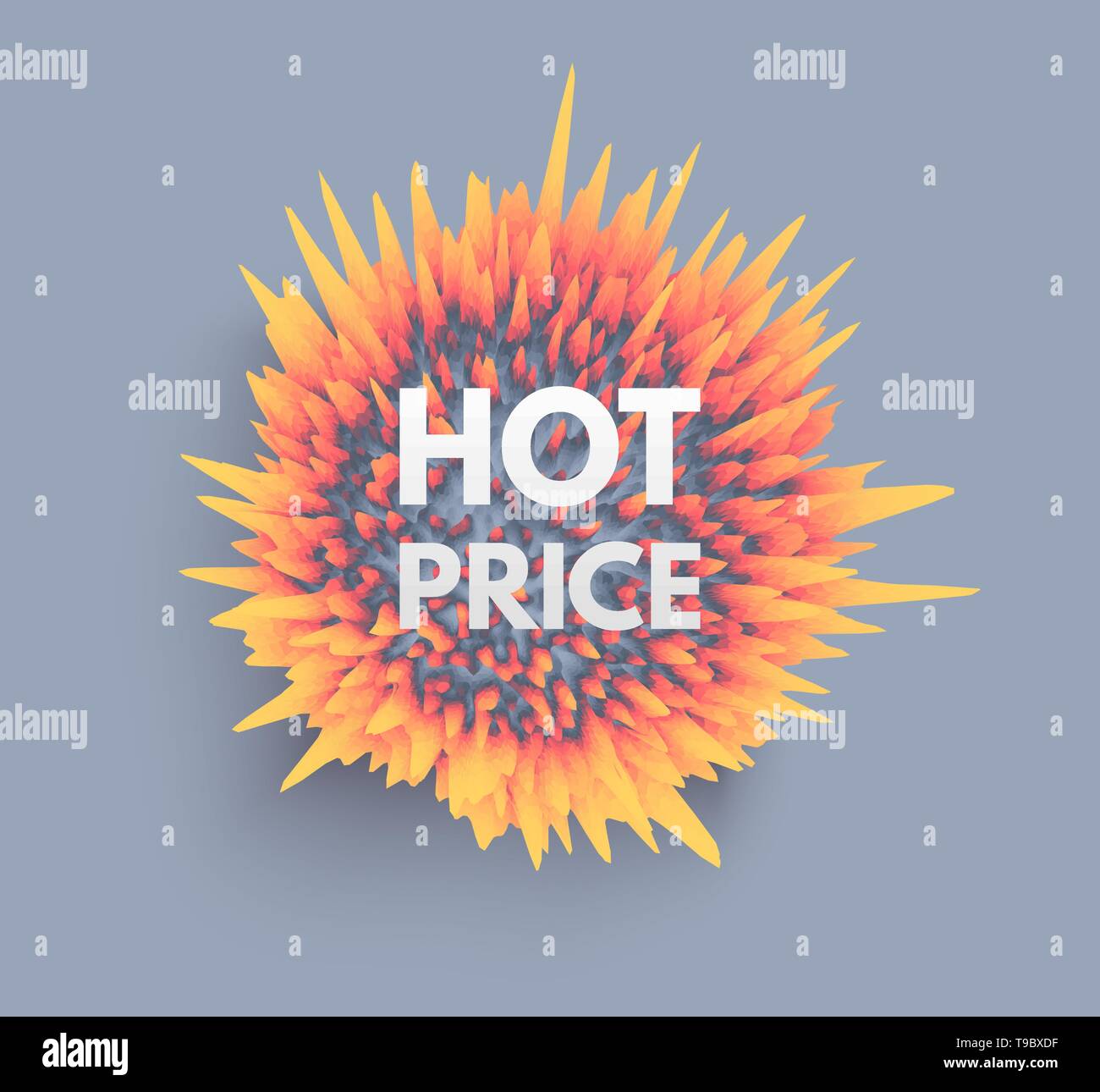 Hote vendita. Cristallo, minerali o pietra. Sfera coccolone per progetto di design. Arte floreale Sfondo con esplosione di raggi. Abstract illustrazione vettoriale per Illustrazione Vettoriale