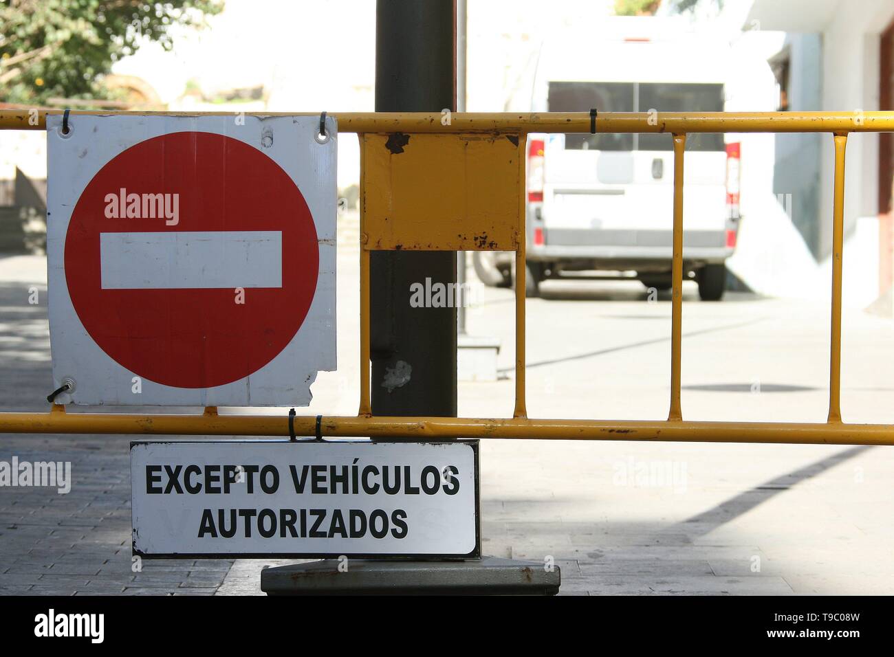 Nessuna porta di ingresso nella cittadina collinare di Teror nella provincia di Gran Caneria Las Palmas nelle isole Canarie, Spagna, Europa 2018 Foto Stock