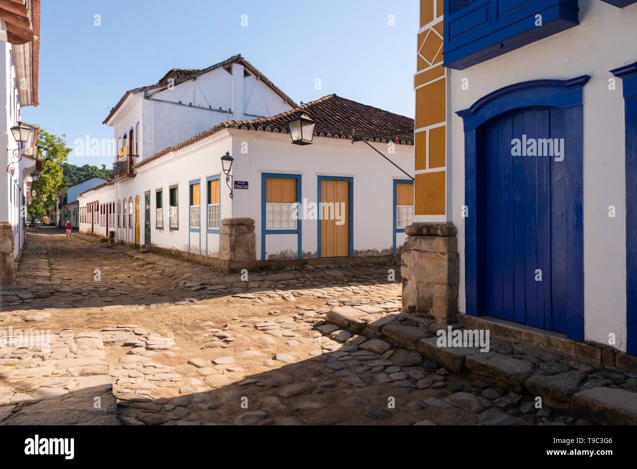 Le strade di Paraty, una storica città di Rio de Janeiro, Brasile Foto Stock