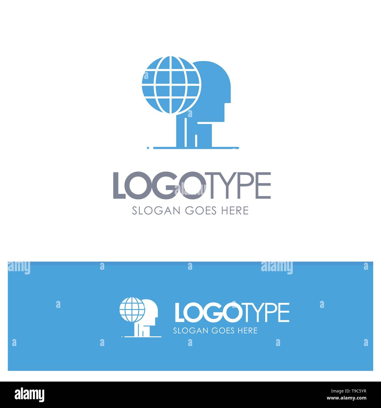 Global Marketing, Finanza, globale, di marketing, di esternalizzare blu Logo solido con posto per slogan Illustrazione Vettoriale