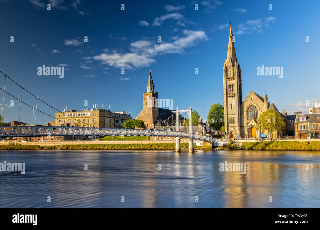 Impressione di Inverness e Greig Street Bridge in Scozia Foto Stock