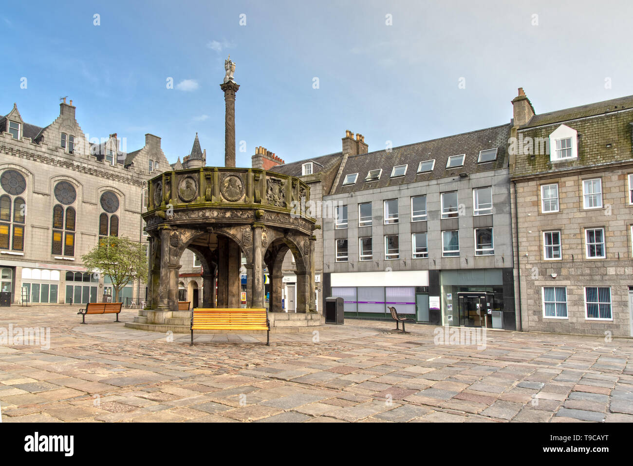 Mercat Cross in Aberdeen, Scozia Foto Stock Mercat Cross in Aberdeen, Scozia Foto Stock