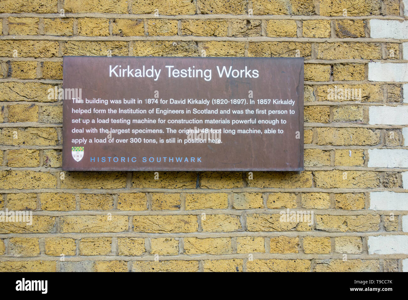 Kirkaldy Test Works Museum, 99 Southwark Street, London, SE1, Regno Unito Foto Stock