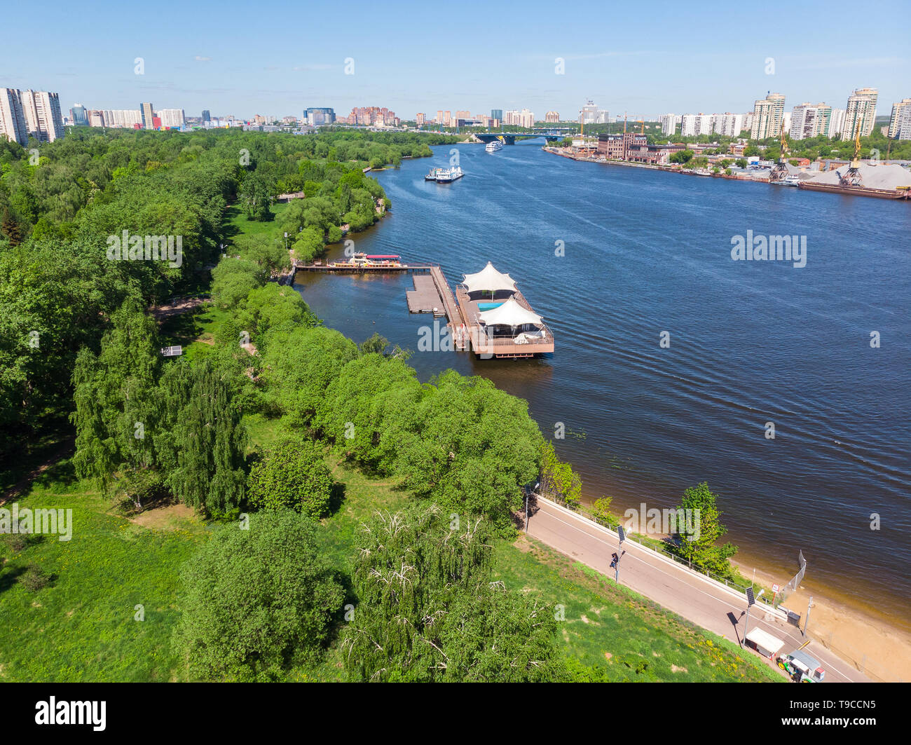 Vista superiore del parco Severnoye Tushino a Mosca, in Russia. Foto Stock