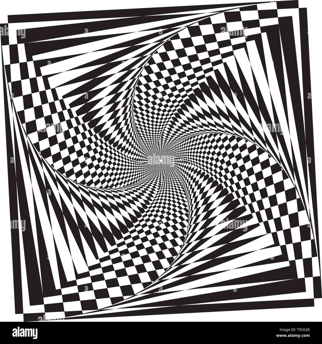 Vortex al centro della galassia geometrycal percezione nero su sfondo trasparente Illustrazione Vettoriale