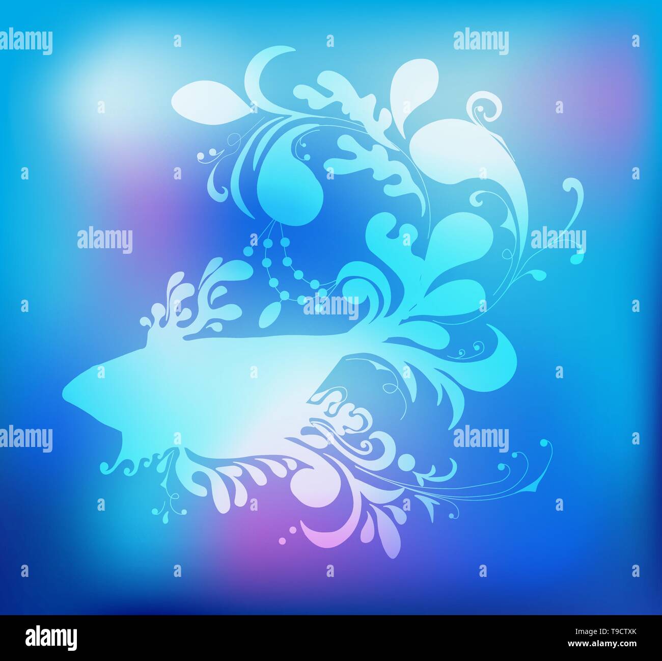 Pesce decorativo silhouette, illustrazione vettoriale Illustrazione Vettoriale