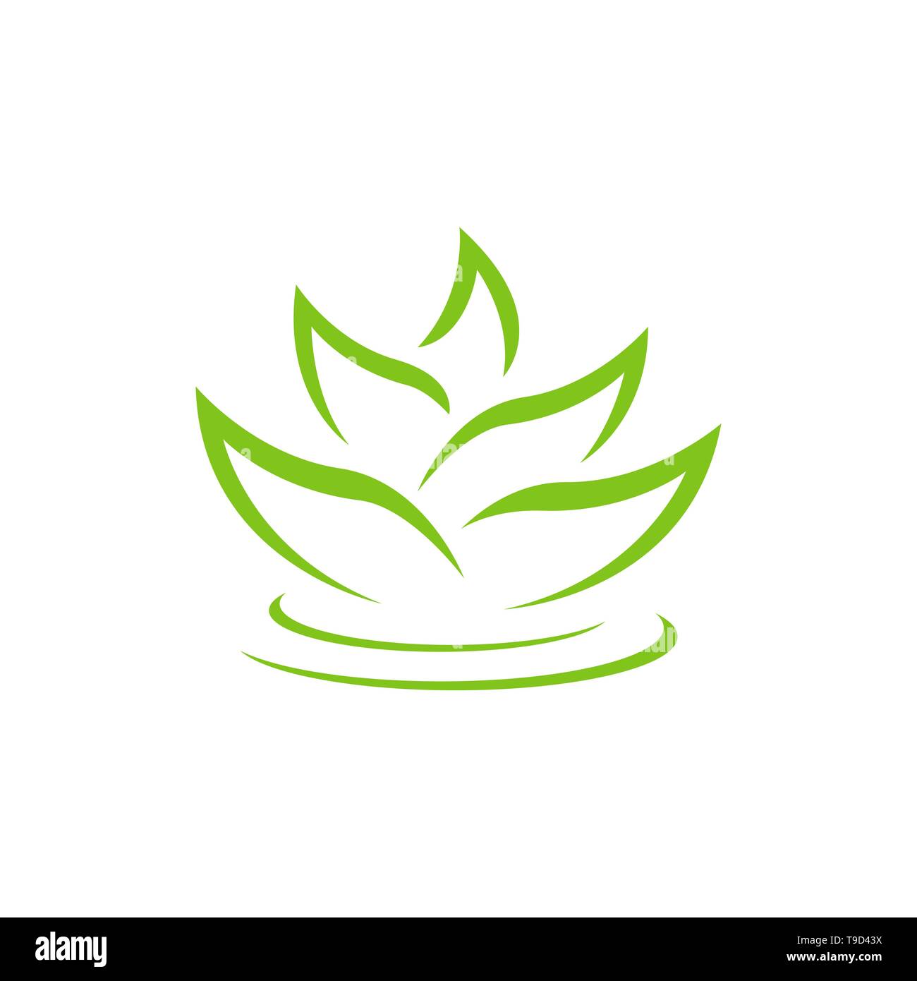Fiore di loto logo cure di bellezza modello vettore logo Illustrazione Vettoriale