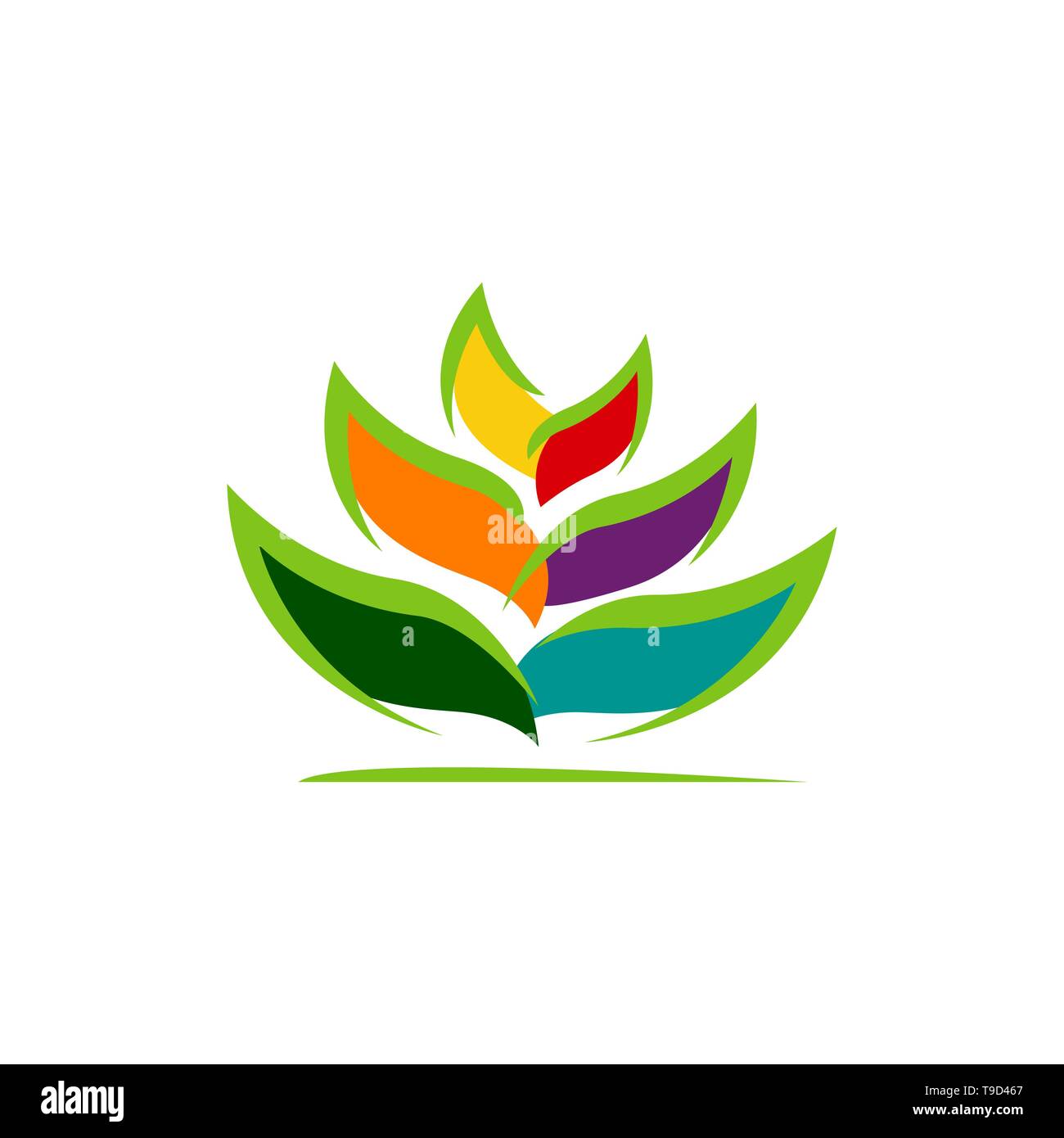 Fiore di loto logo cure di bellezza modello vettore logo Illustrazione Vettoriale