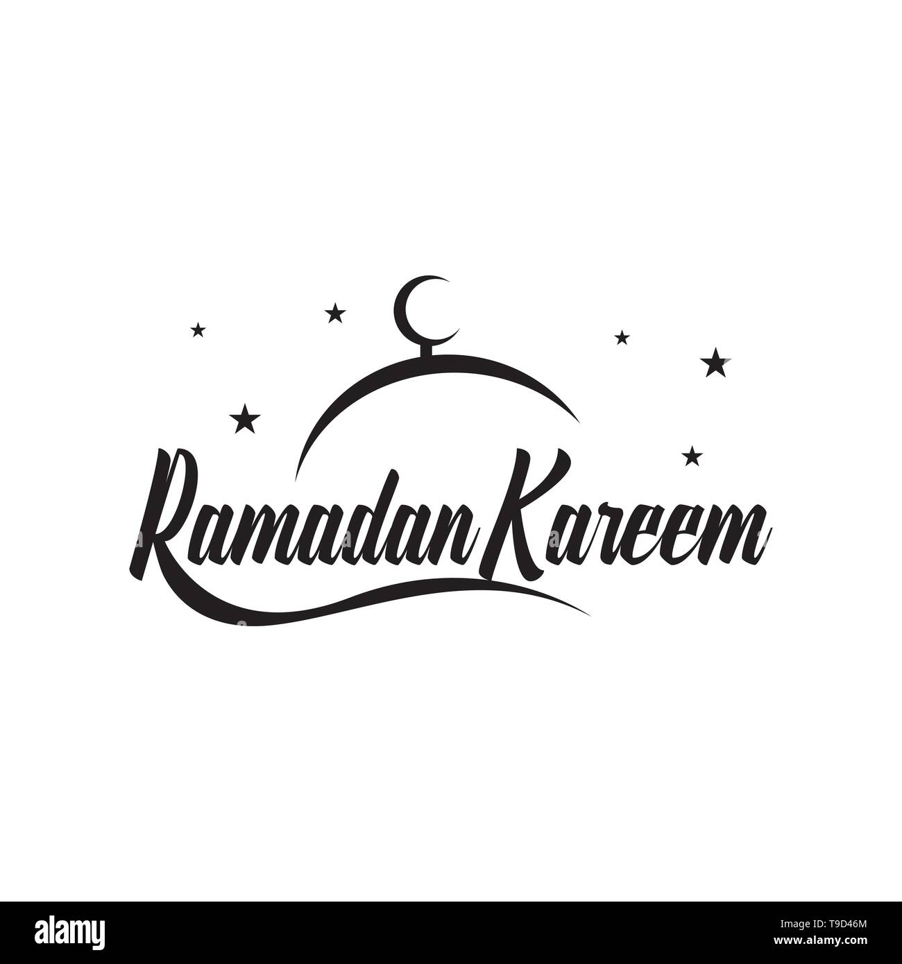 Il Ramadan KAREEM illustrazione vettoriale. Saluto islamico design moschea linea dome con pattern di arabo. Illustrazione Vettoriale