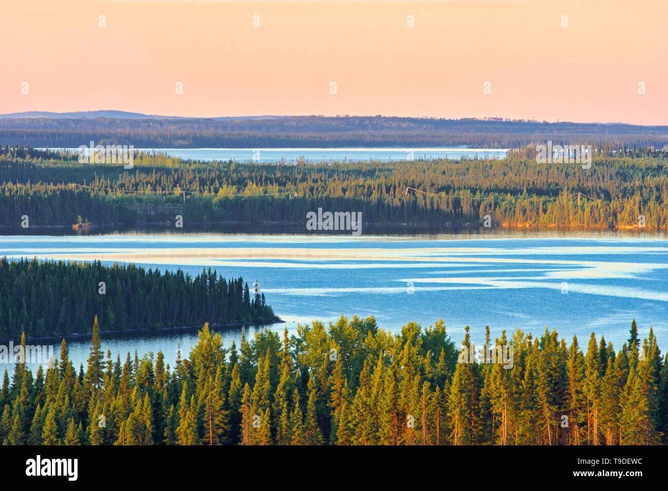 Panoramica di Lac Gilman Chibougameau Québec Canada Foto Stock