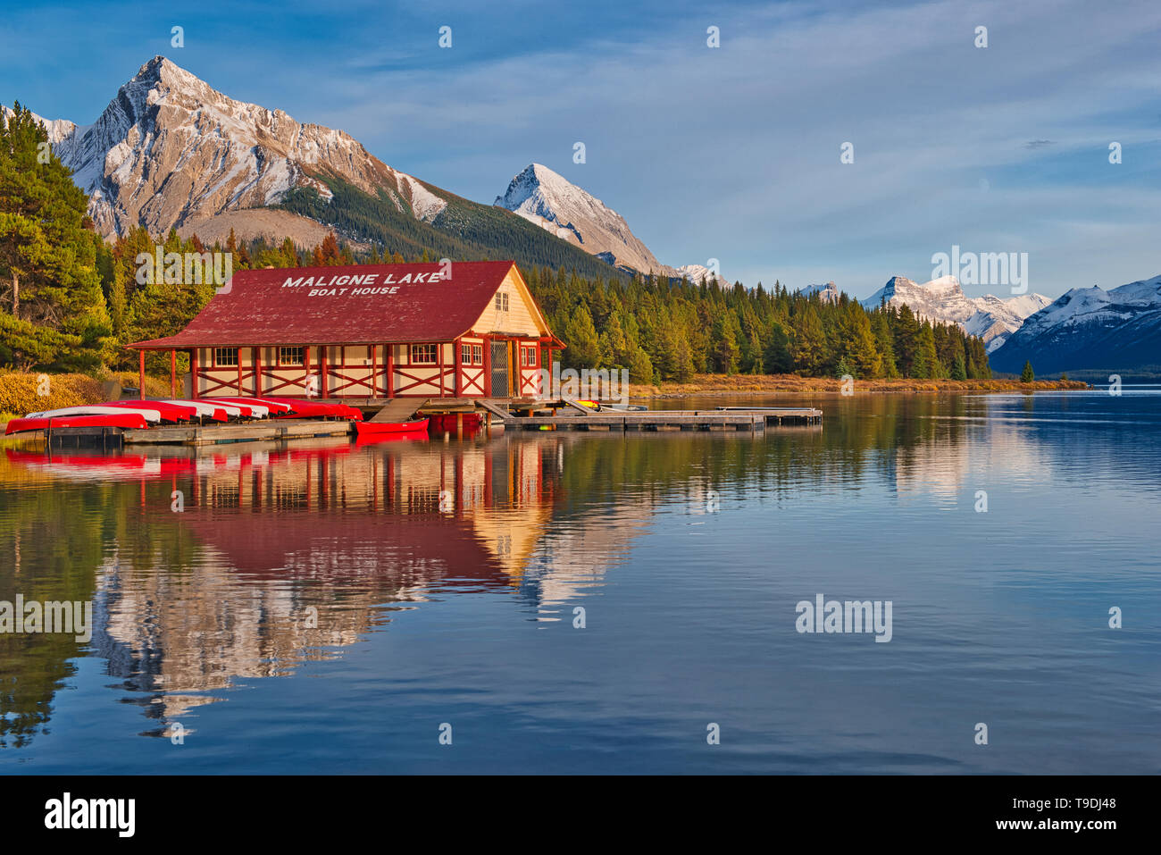 Il Lago Maligne del Parco Nazionale di Jasper Alberta Canada Foto Stock