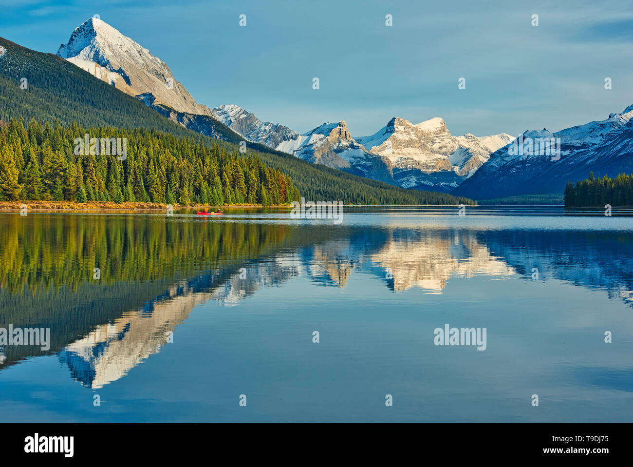 Il Lago Maligne del Parco Nazionale di Jasper Alberta Canada Foto Stock