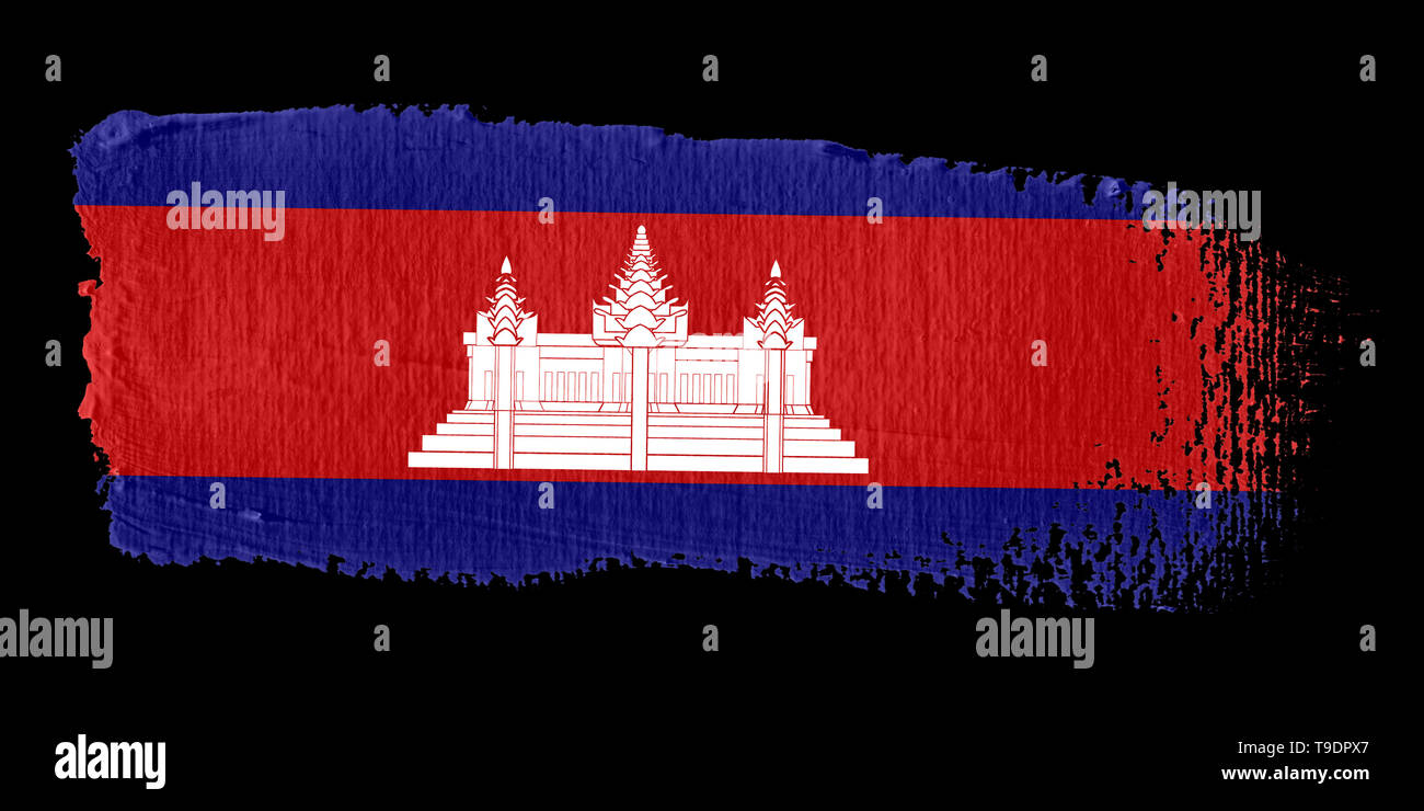 Spazzolata bandiera Cambogia Foto Stock