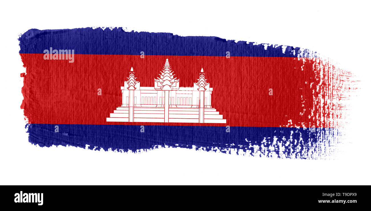 Spazzolata bandiera Cambogia Foto Stock