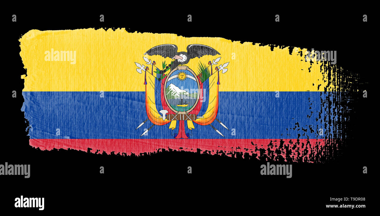 Spazzolata bandiera Ecuador Foto Stock