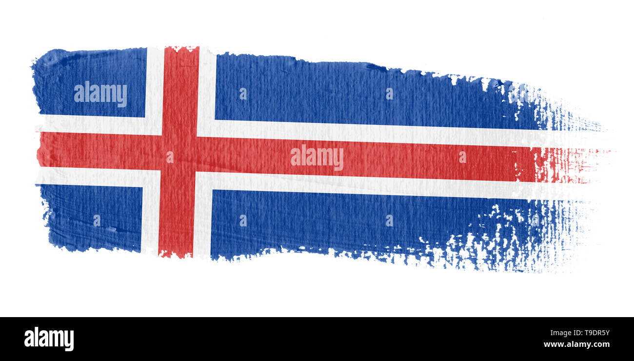 Spazzolata bandiera Islanda Foto Stock