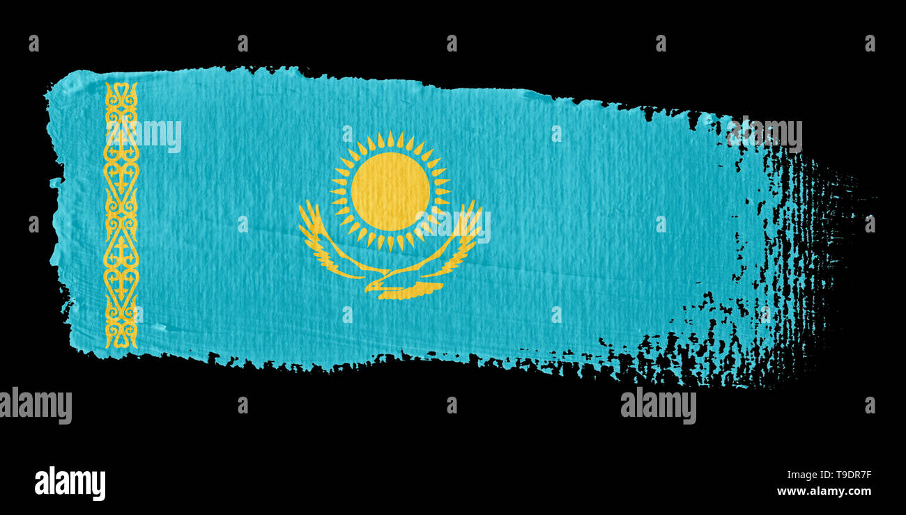 Spazzolata bandiera Kazakistan Foto Stock