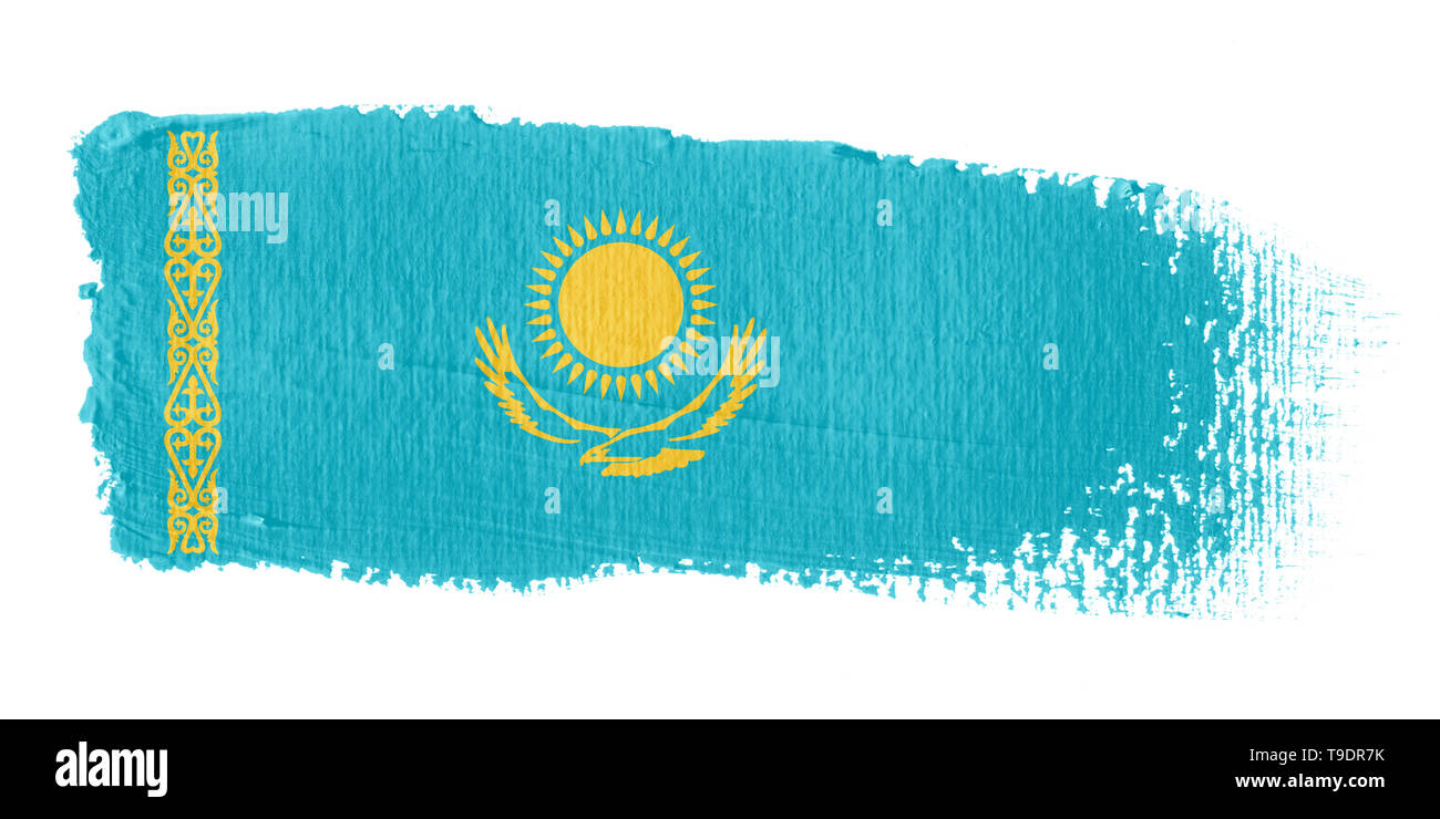 Spazzolata bandiera Kazakistan Foto Stock