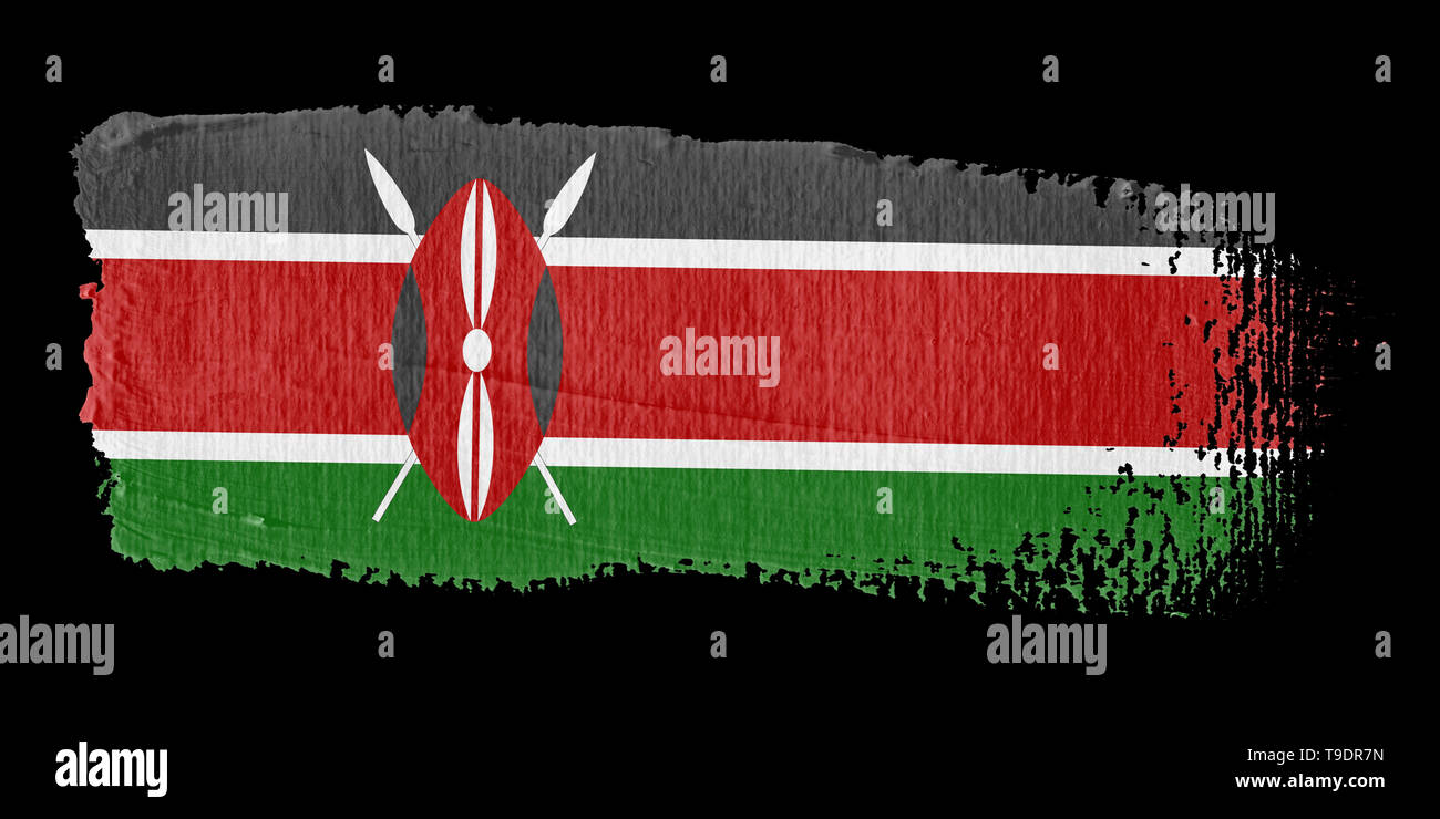Spazzolata bandiera Kenya Foto Stock