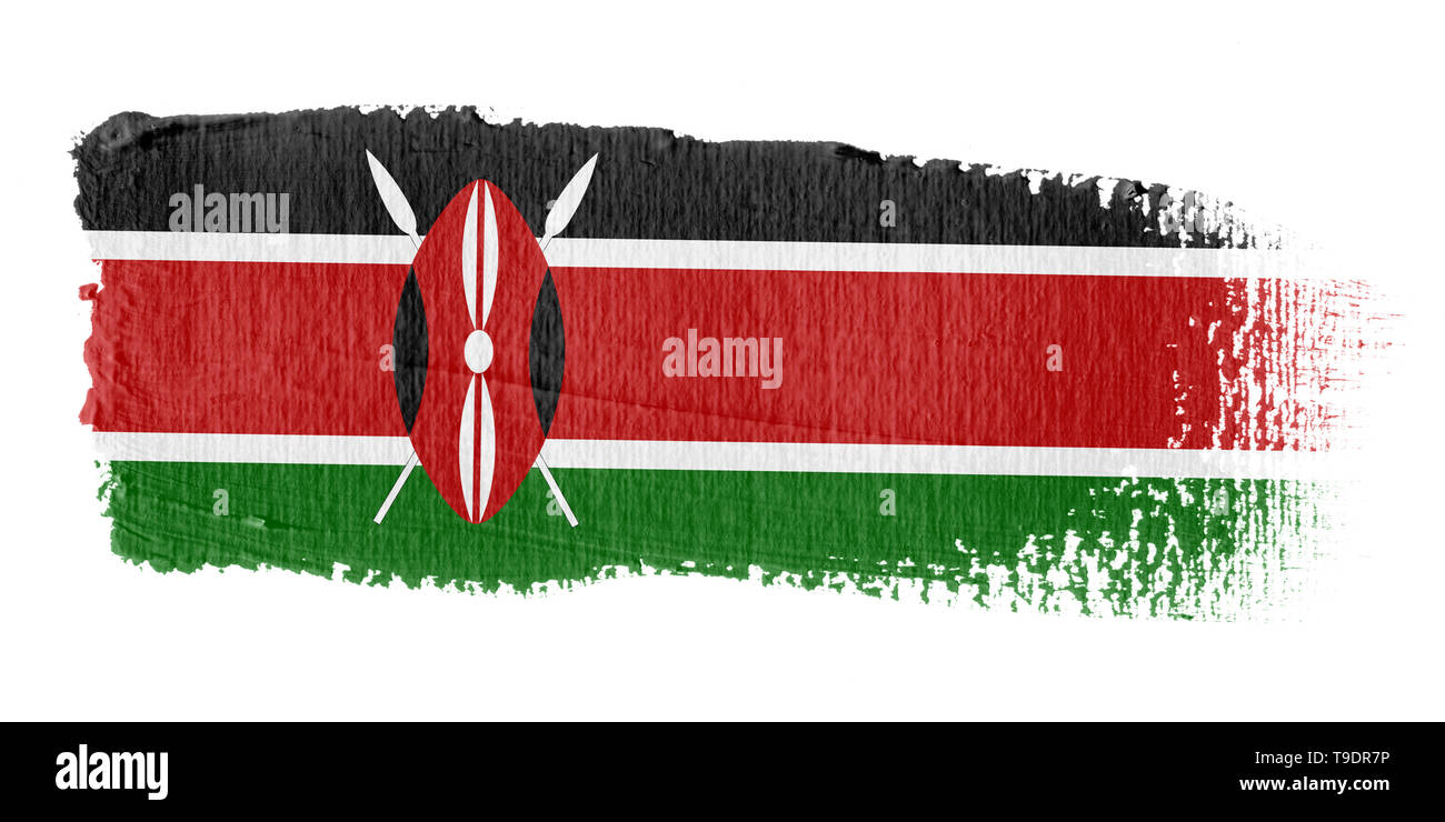 Spazzolata bandiera Kenya Foto Stock
