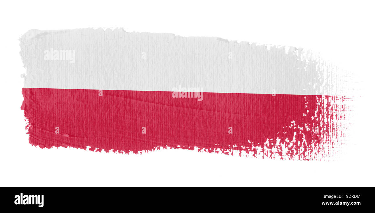 Spazzolata bandiera della Polonia Foto Stock
