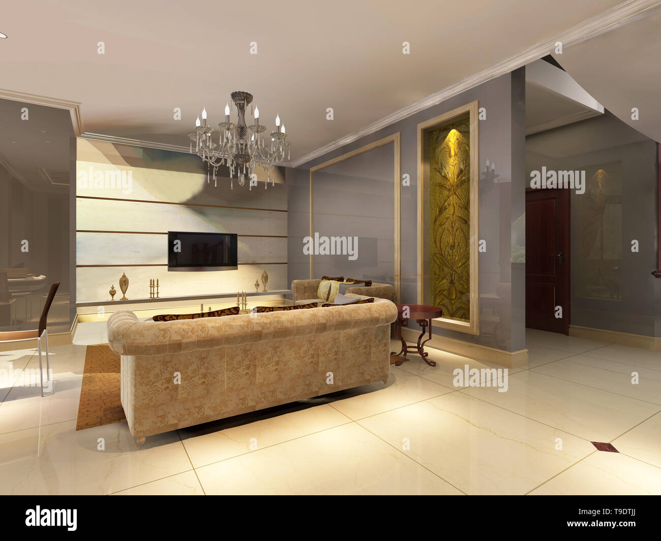 Home Interni rendering 3D Foto Stock